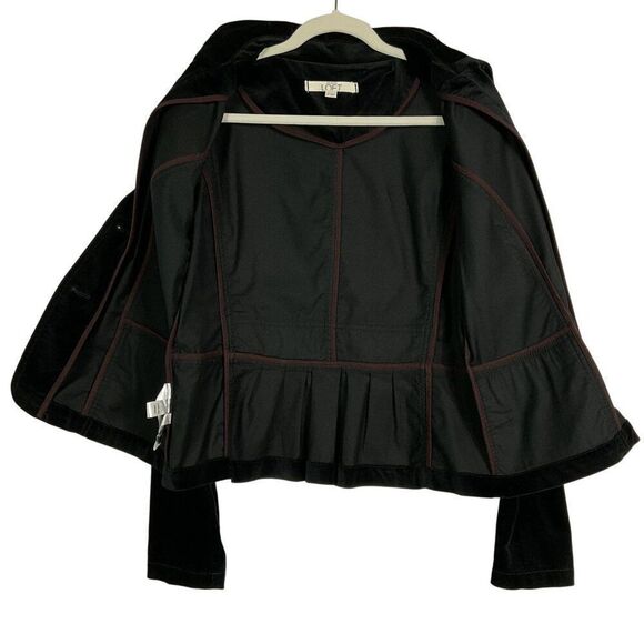 LOFT Women's Black Velvet Blazer Jacket Size 10, 98% cotton/2% spandex, Pockets - Picture 4 of 9